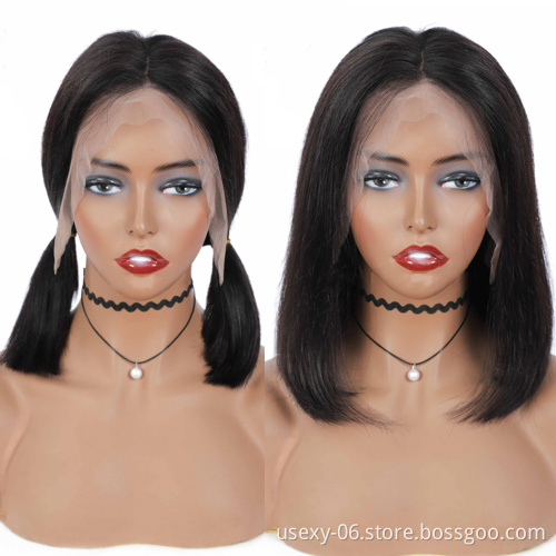 Wholesale Cheap Short Human Hair Wig Virgin Brazilian Hair Lace Front Wig Bob Wigs Human Hair For Black Women